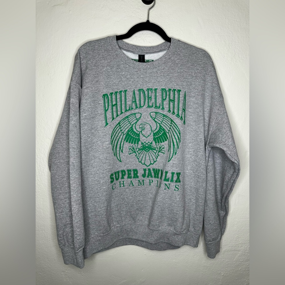 South Fellini Philadelphia Eagles Super Bowl Graphic Crewneck Sweatshirt
